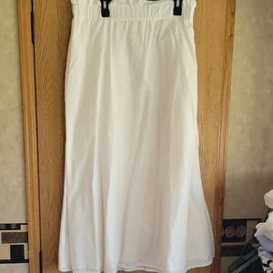 White Cotton Maxi Skirt